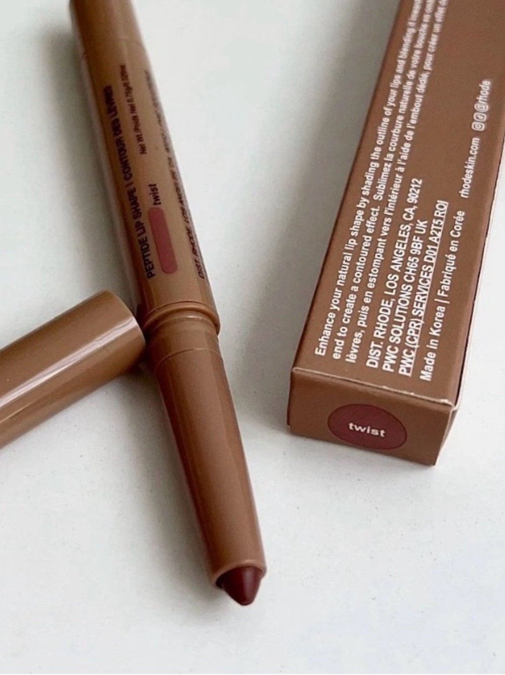 NIB Rhode Skin Peptide Lip Liner in TWIST - warm taupe